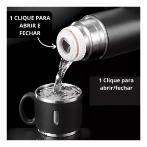 Kit botella térmica de acero inoxidable con taza comfort